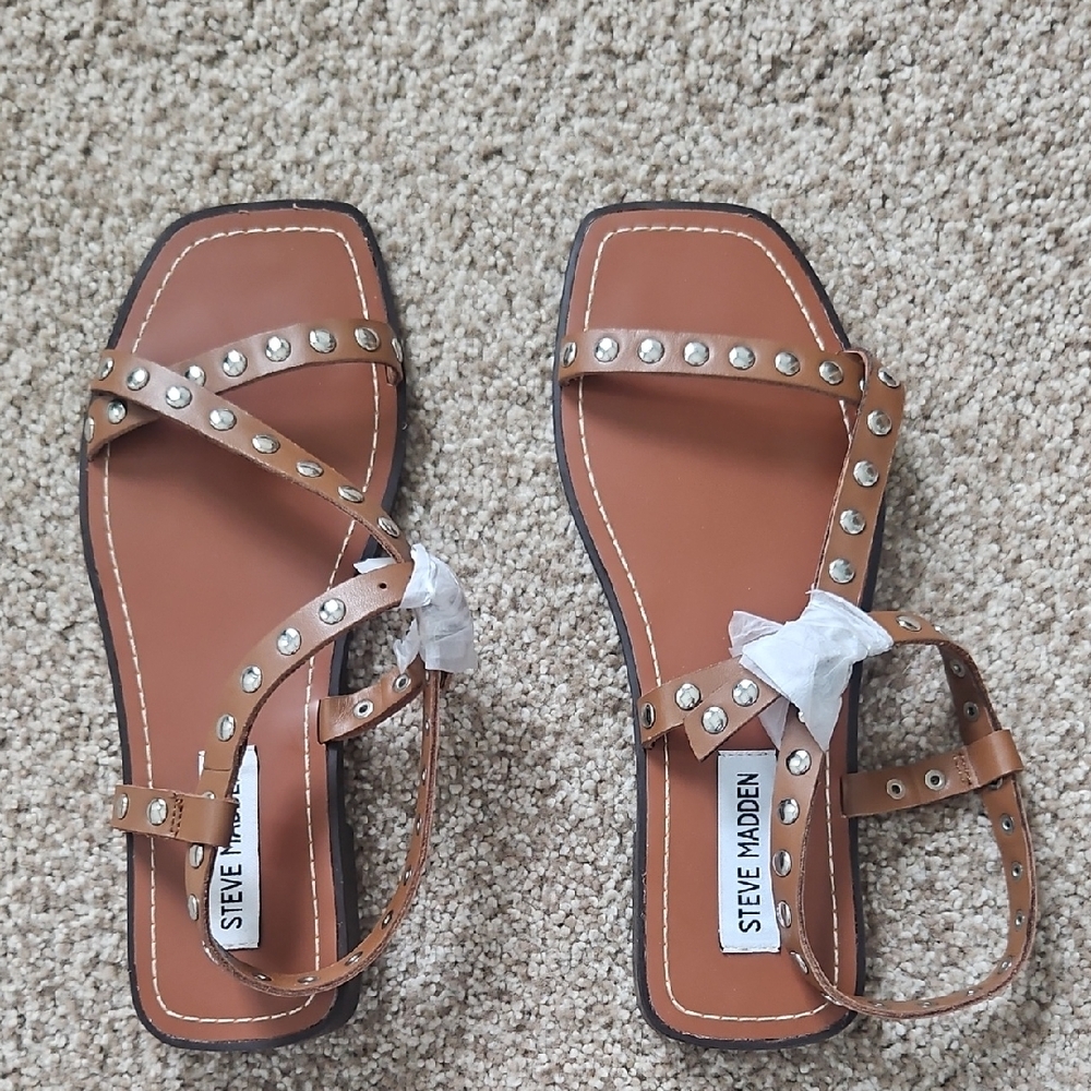 Steve Madden Brown Studded Women's Sandals